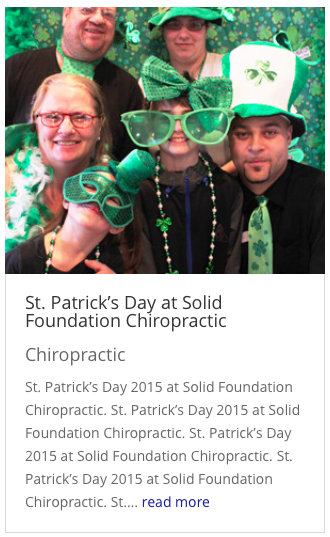 St Patrick's Day at Solid Foundation Chiropractic